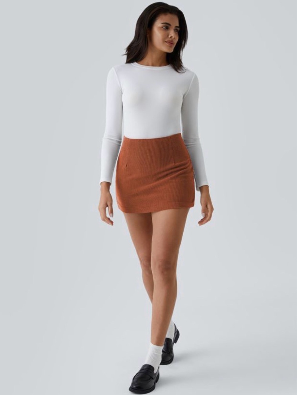 High Waisted Mini Corduroy Casual Skirt